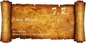 Tani Rita névjegykártya